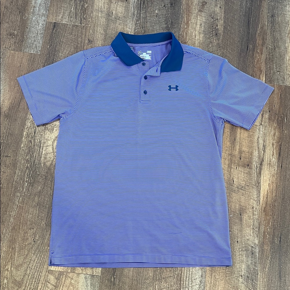 Under Armour Men's Navy and purple Polo Shirt